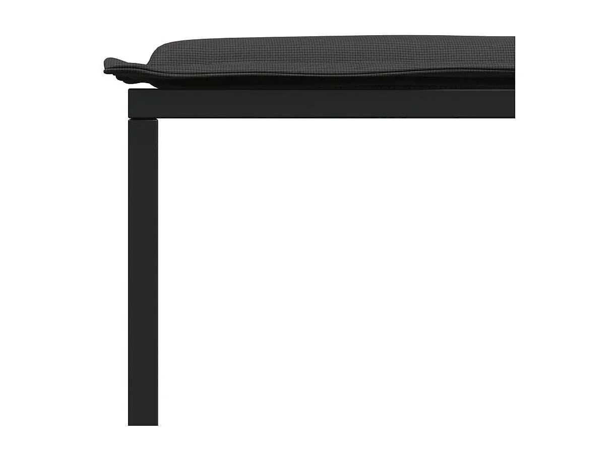 Ensemble à manger de jardin avec coussins 9 pièces noir textilène