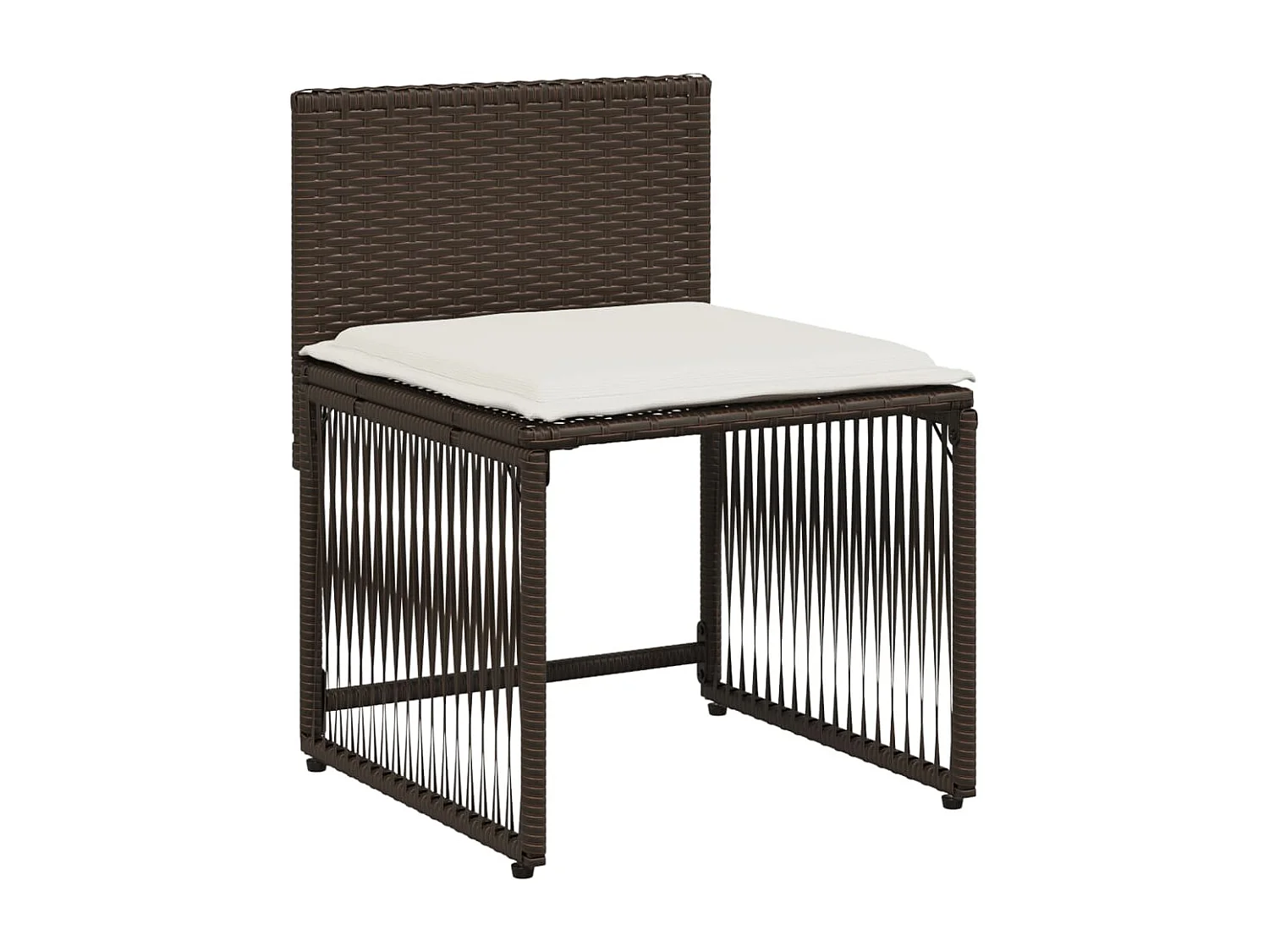 Ensemble à manger de jardin et coussins 7 pièces marron rotin