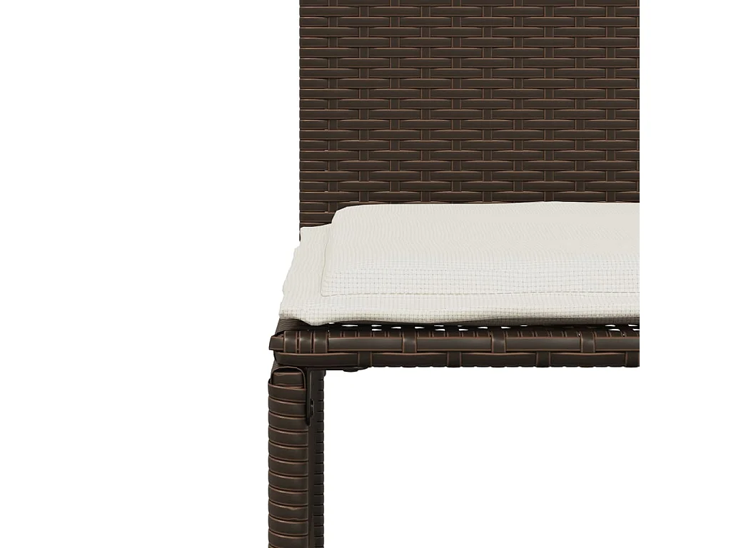 Ensemble à manger de jardin et coussins 7 pièces marron rotin