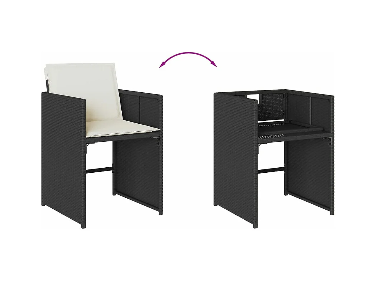 9-delige Tuinset poly rattan zwart