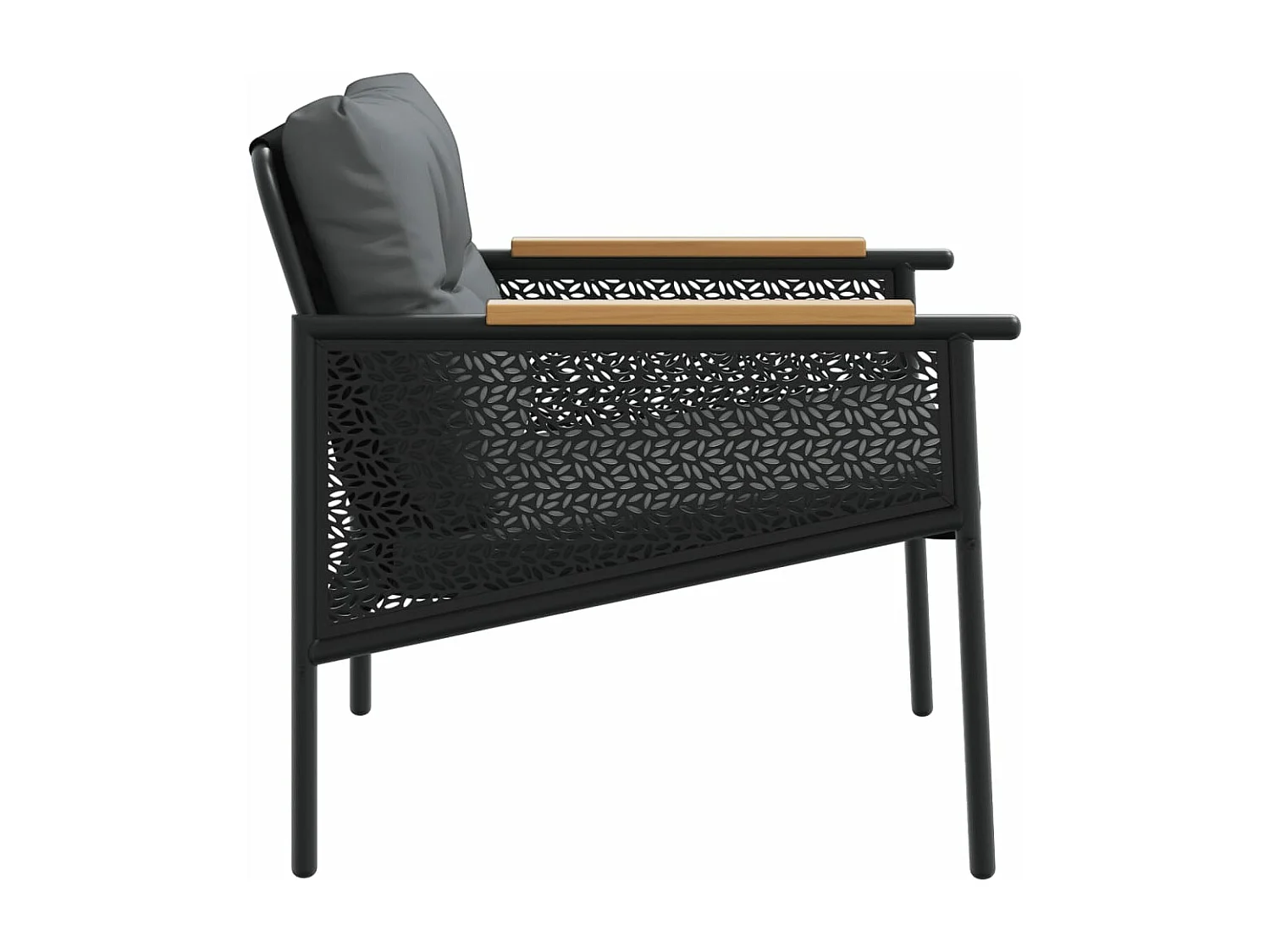 Ensemble de meubles de balcon 4 pièces avec coussins acier noir