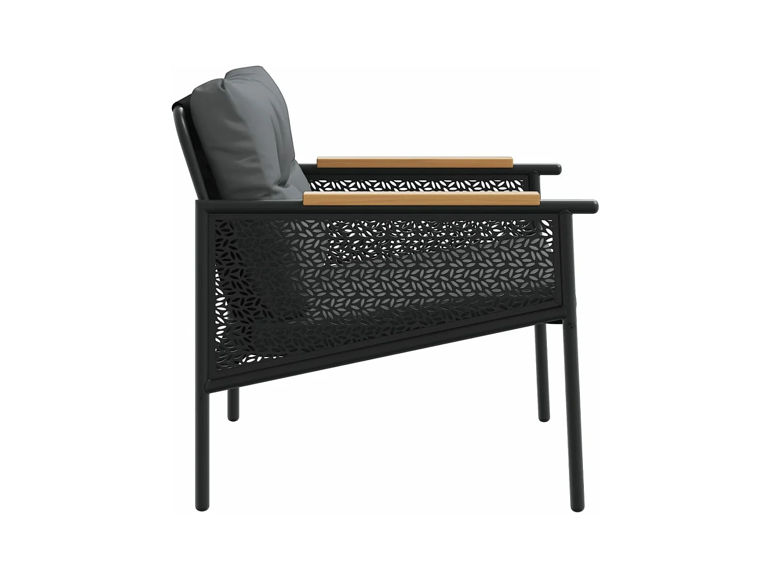 Juego de muebles de jardín con cojines 4 piezas acero negro