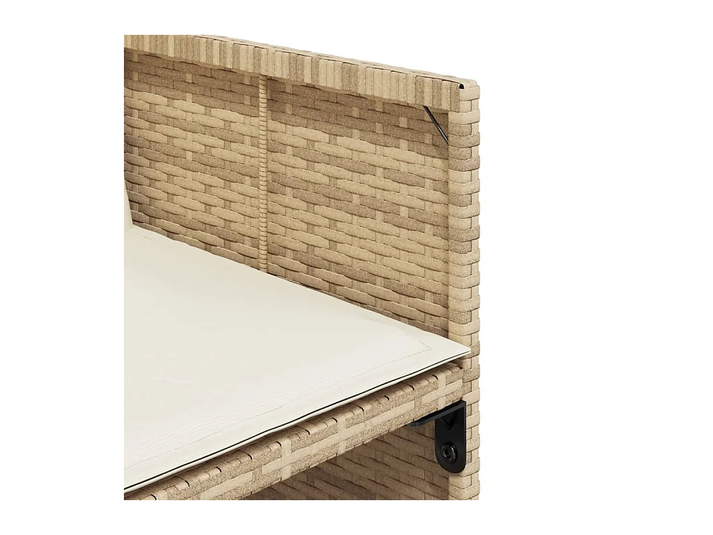 Ensemble à manger de jardin et coussins 7 pièces beige poly rotin