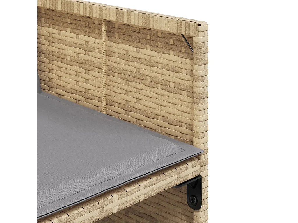 Ensemble à manger de jardin et coussins 17 pièces mélange beige