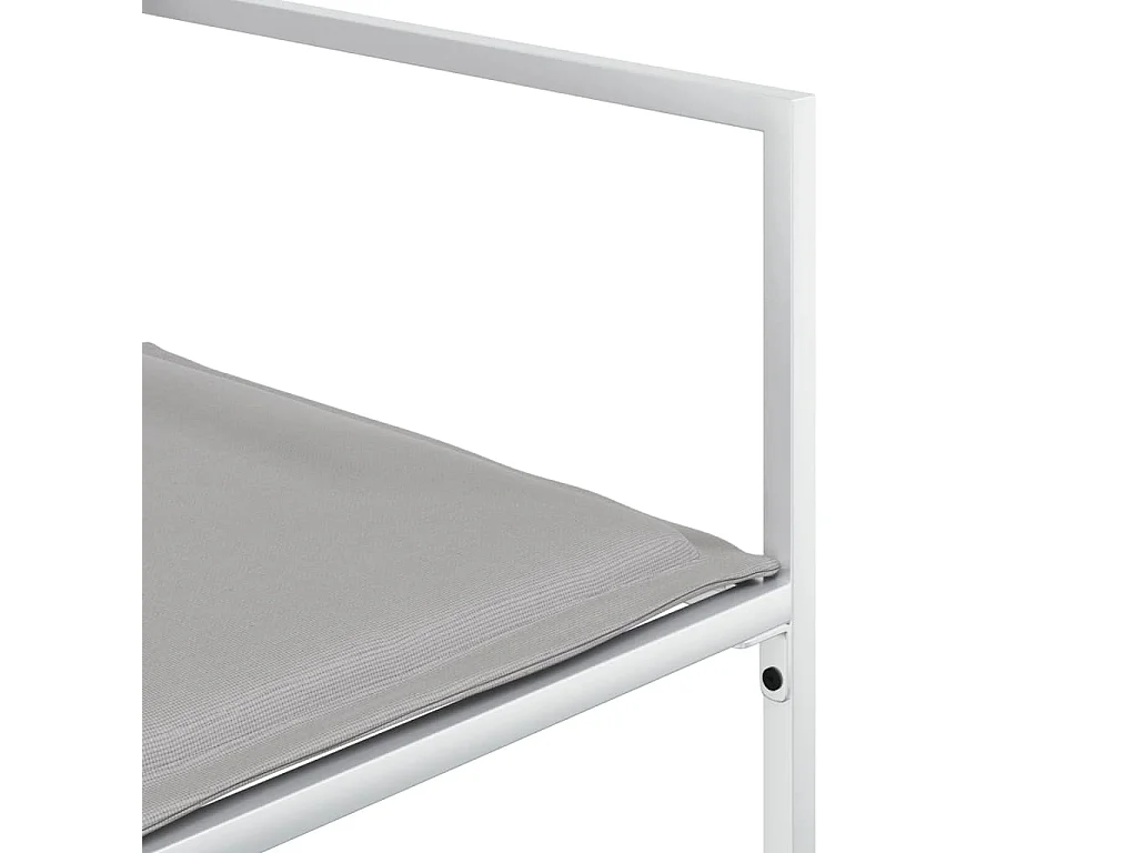 Juego de comedor de jardín 11 piezas con cojines textilene blanco