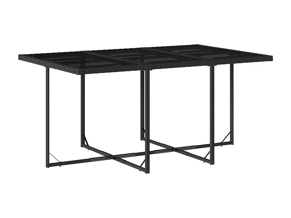 Set de comedor jardín 11 piezas con cojines ratán sintético negro