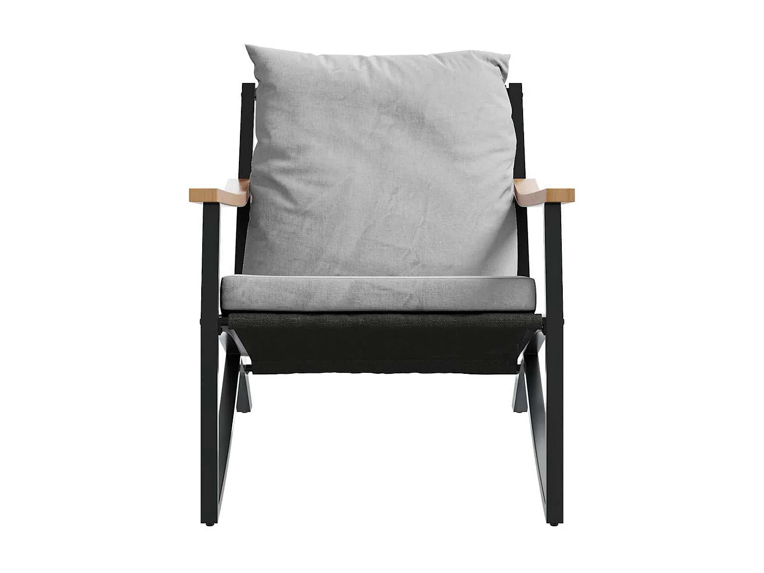 Ensemble de meubles de balcon avec coussins 3 pièces noir acier