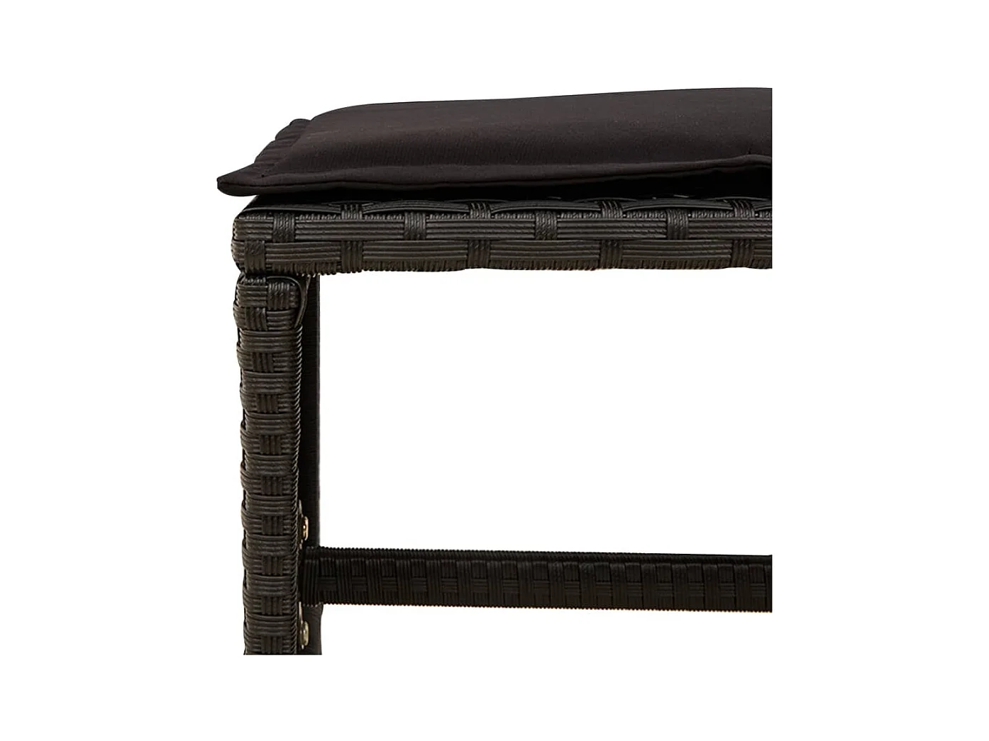 Ensemble à manger de jardin 15 pièces coussins noir résine tressée