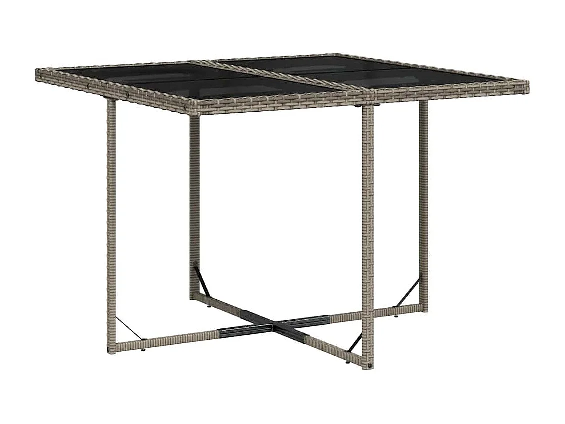 9-delige Tuinset met kussens poly rattan grijs