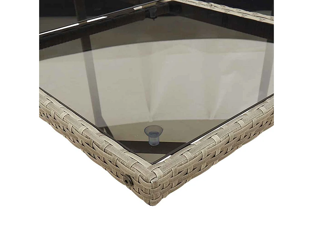 9-delige Tuinset met kussens poly rattan grijs