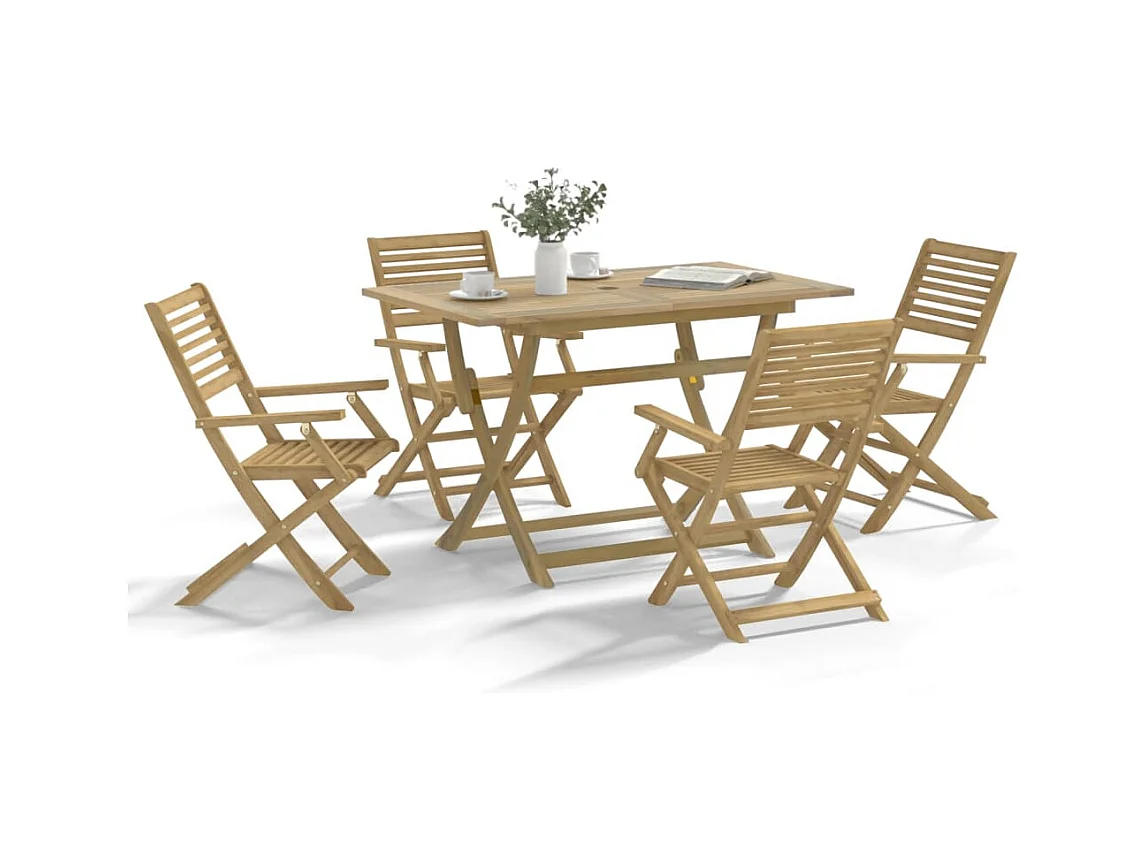 Ensemble à manger de jardin 5 pièces Bois d'acacia solide
