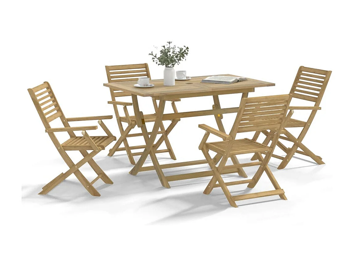 Ensemble à manger de jardin 5 pièces Bois d'acacia solide