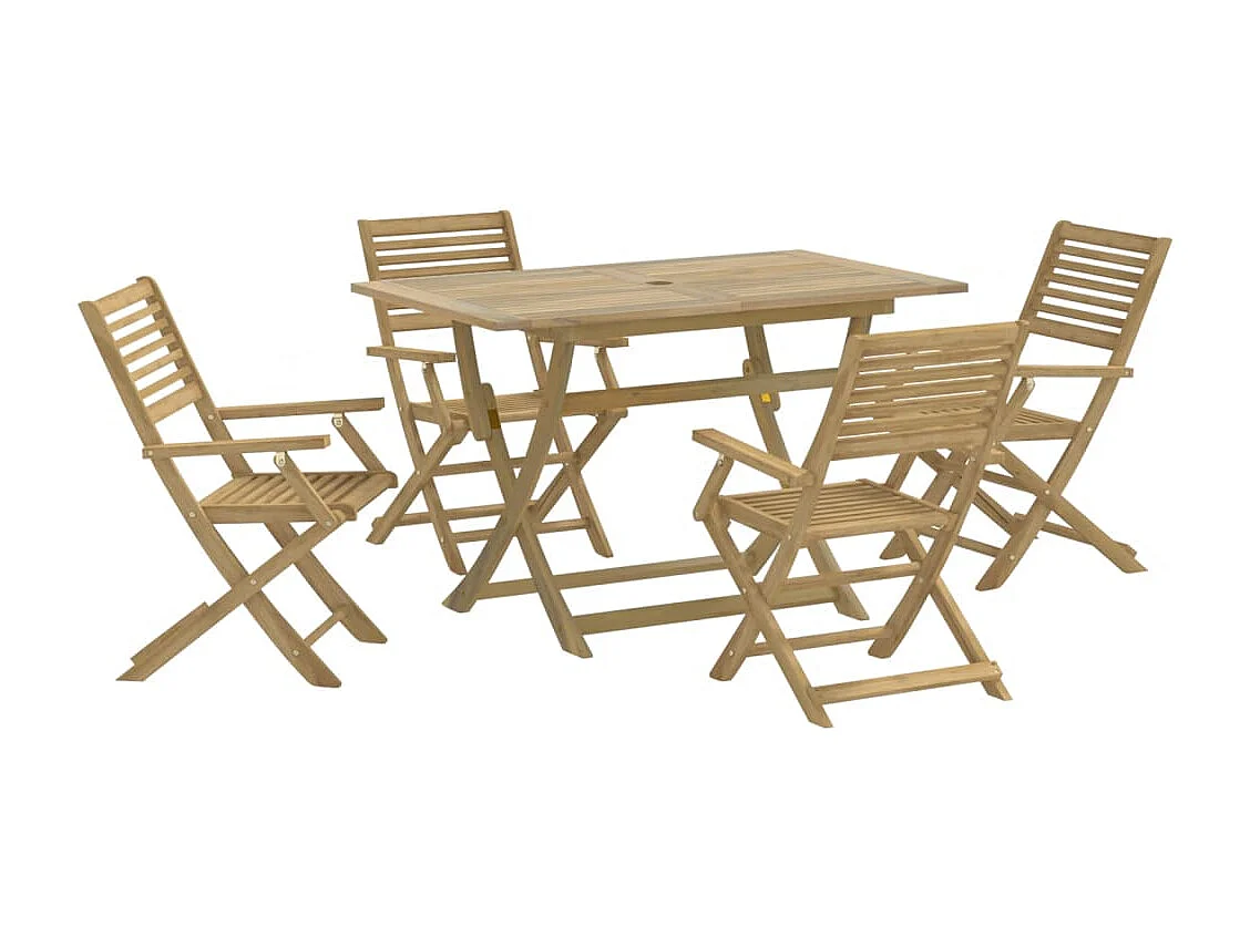 Ensemble à manger de jardin 5 pièces Bois d'acacia solide