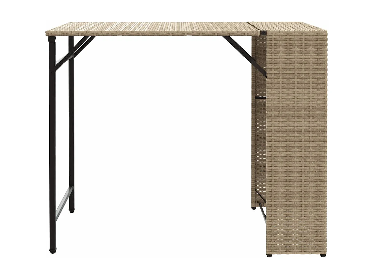 Ensemble à manger de jardin 5 pièces pliable beige résine tressée