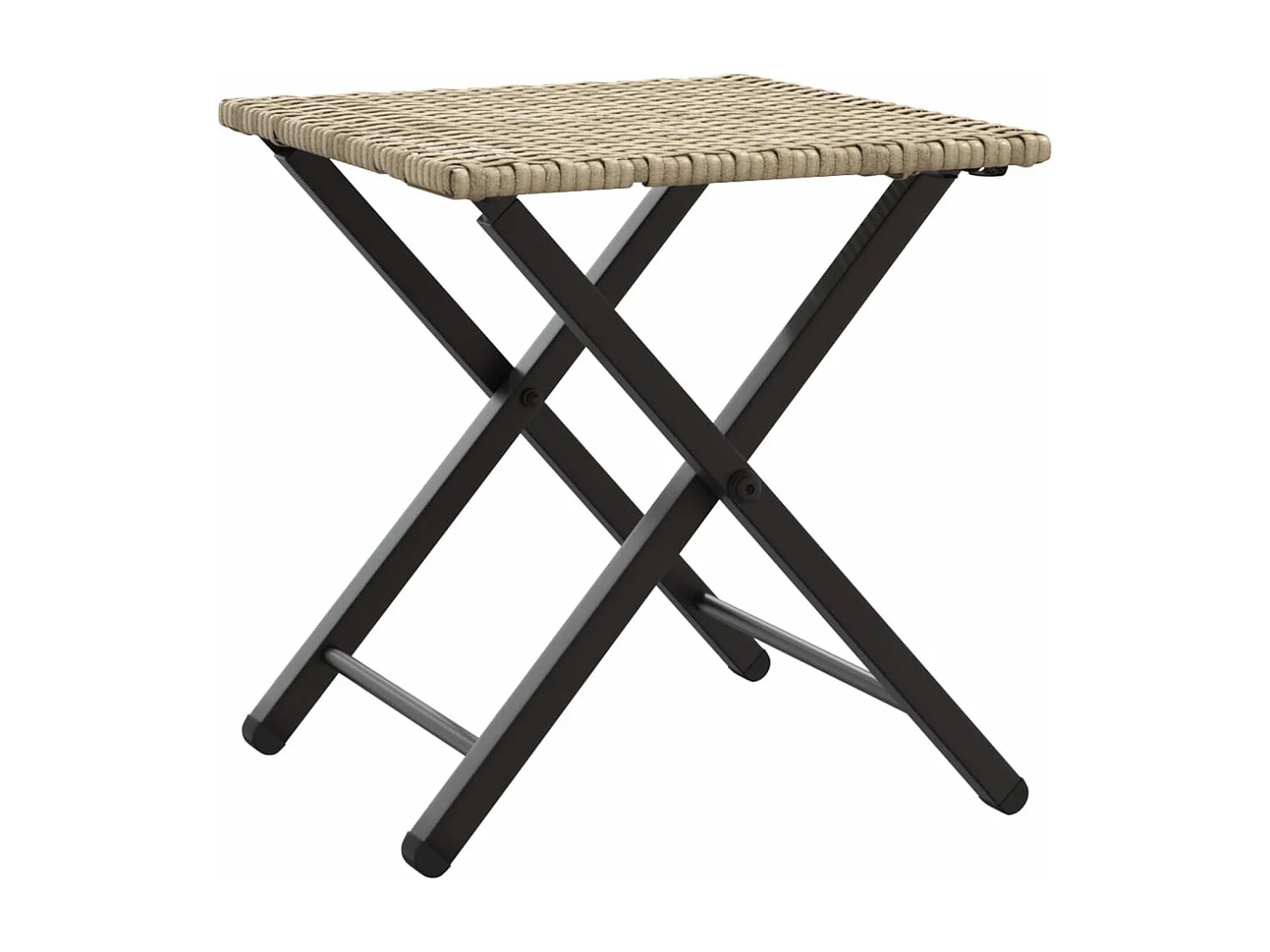 Ensemble à manger de jardin 5 pièces pliable beige résine tressée