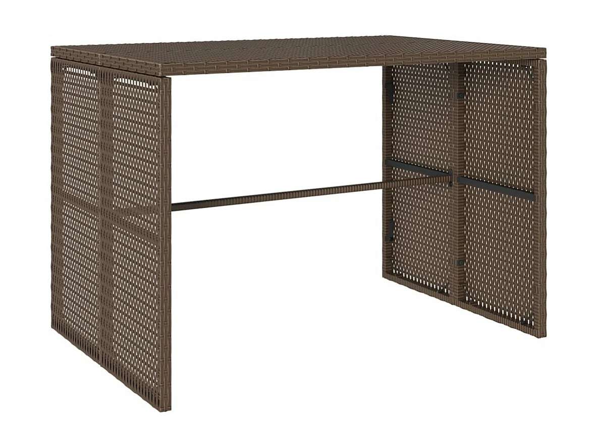 3 peças conjunto jantar para jardim com almofadões vime PE castanho