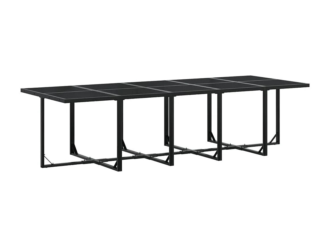 Set comedor de jardín con cojines 15 piezas ratán sintético negro