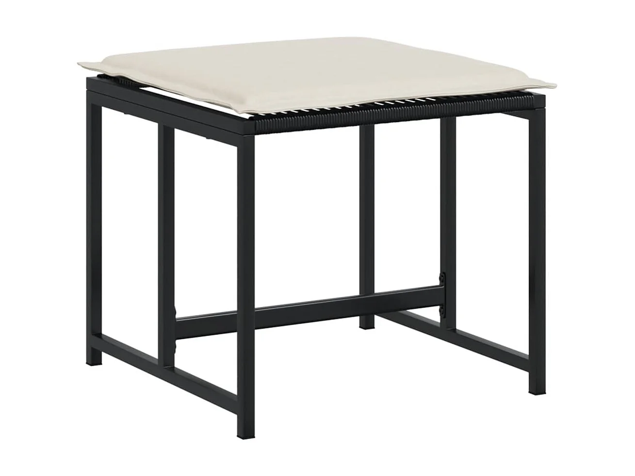 Set comedor de jardín con cojines 15 piezas ratán sintético negro