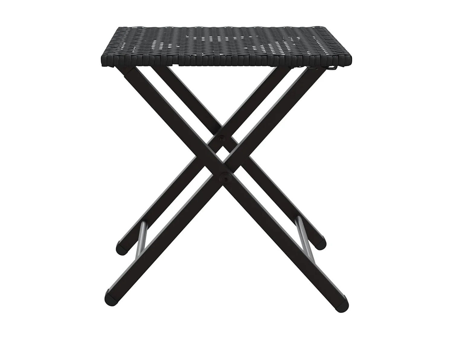 Ensemble à manger de jardin 5 pièces pliable noir résine tressée