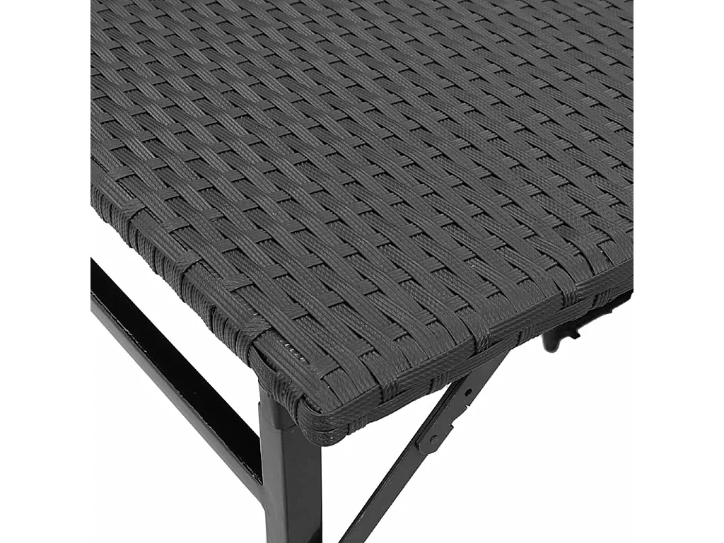 Ensemble à manger de jardin 5 pièces pliable noir résine tressée