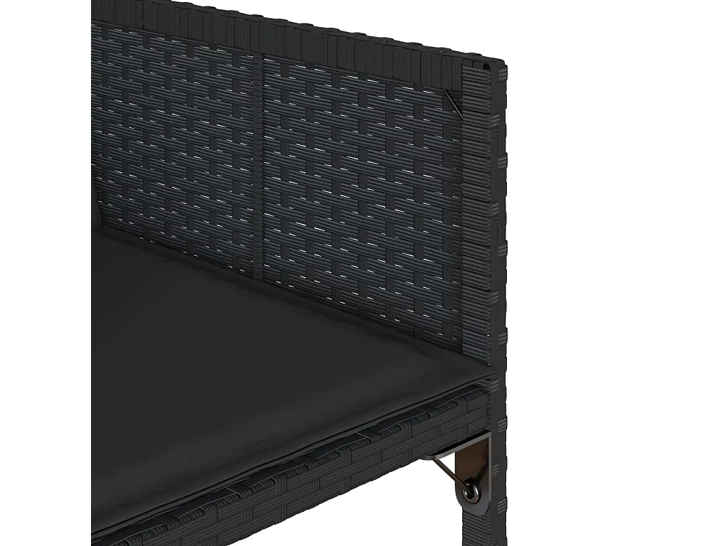 Set de comedor jardín 11 piezas con cojines ratán sintético negro