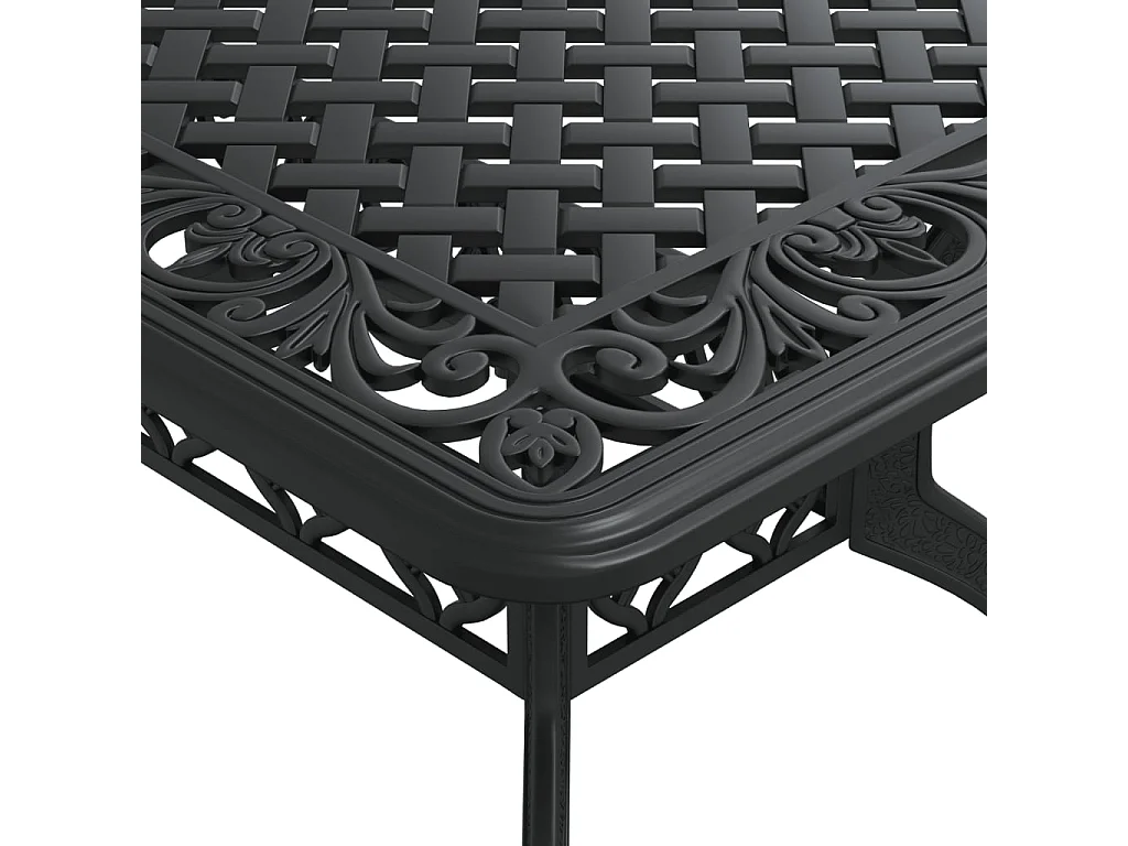 Juego de comedor de jardín 5 piezas aluminio fundido negro