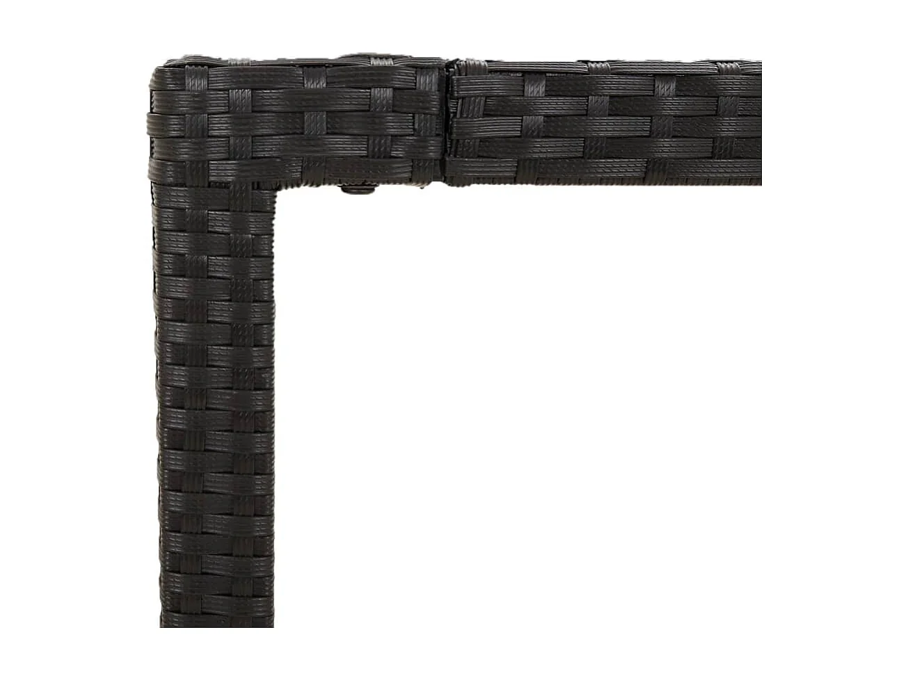 Ensemble à manger de jardin coussins 7 pièces Noir Résine tressée