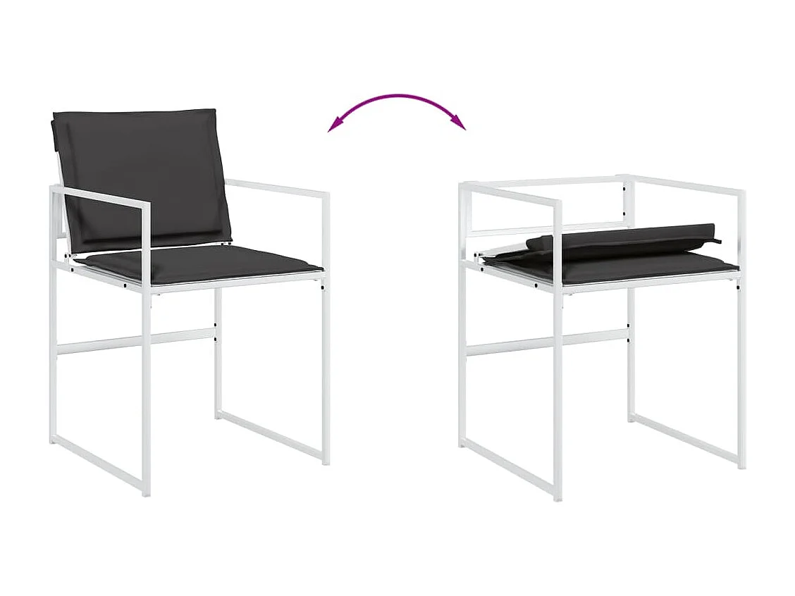 Ensemble à manger de jardin avec coussins 11 pièces blanc textilène