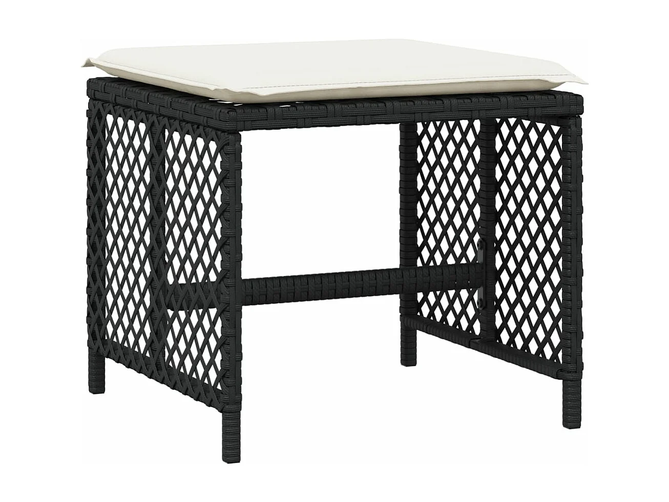 Set de comedor jardín 11 piezas con cojines ratán sintético negro