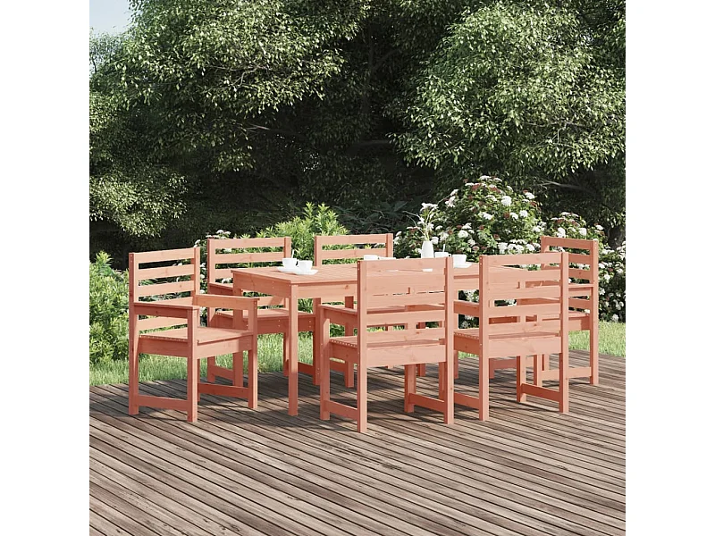 Ensemble à dîner de jardin 7 pièces bois massif Douglas