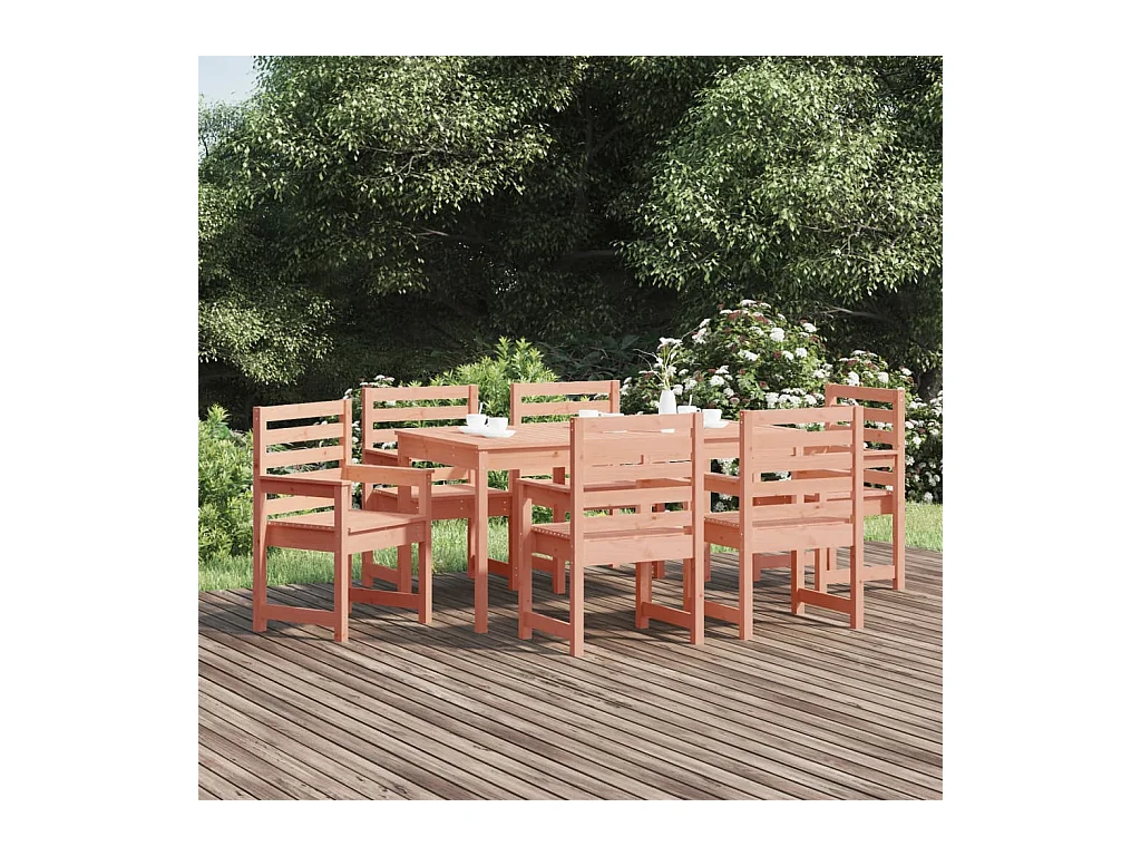 Ensemble à dîner de jardin 7 pièces bois massif Douglas