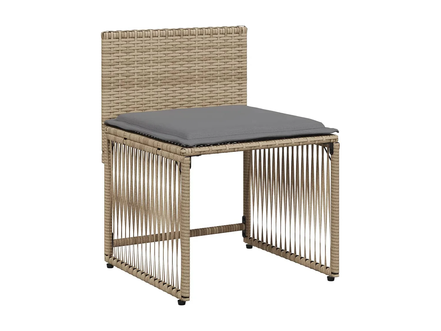Ensemble à manger de jardin et coussins 7 pièces beige poly rotin