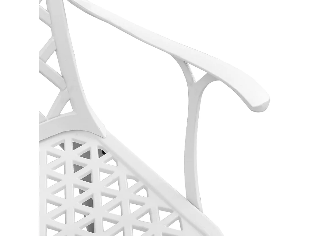 Juego de comedor de jardín 5 piezas aluminio fundido blanco