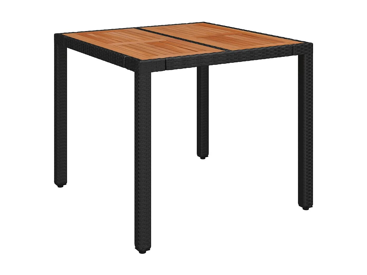 5 peças conjunto de jantar para jardim com almofadões vime PE preto