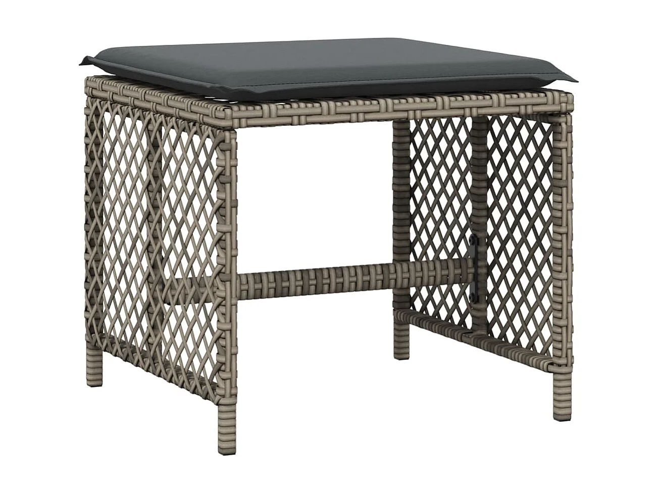 11-delige Tuinset met kussens poly rattan grijs