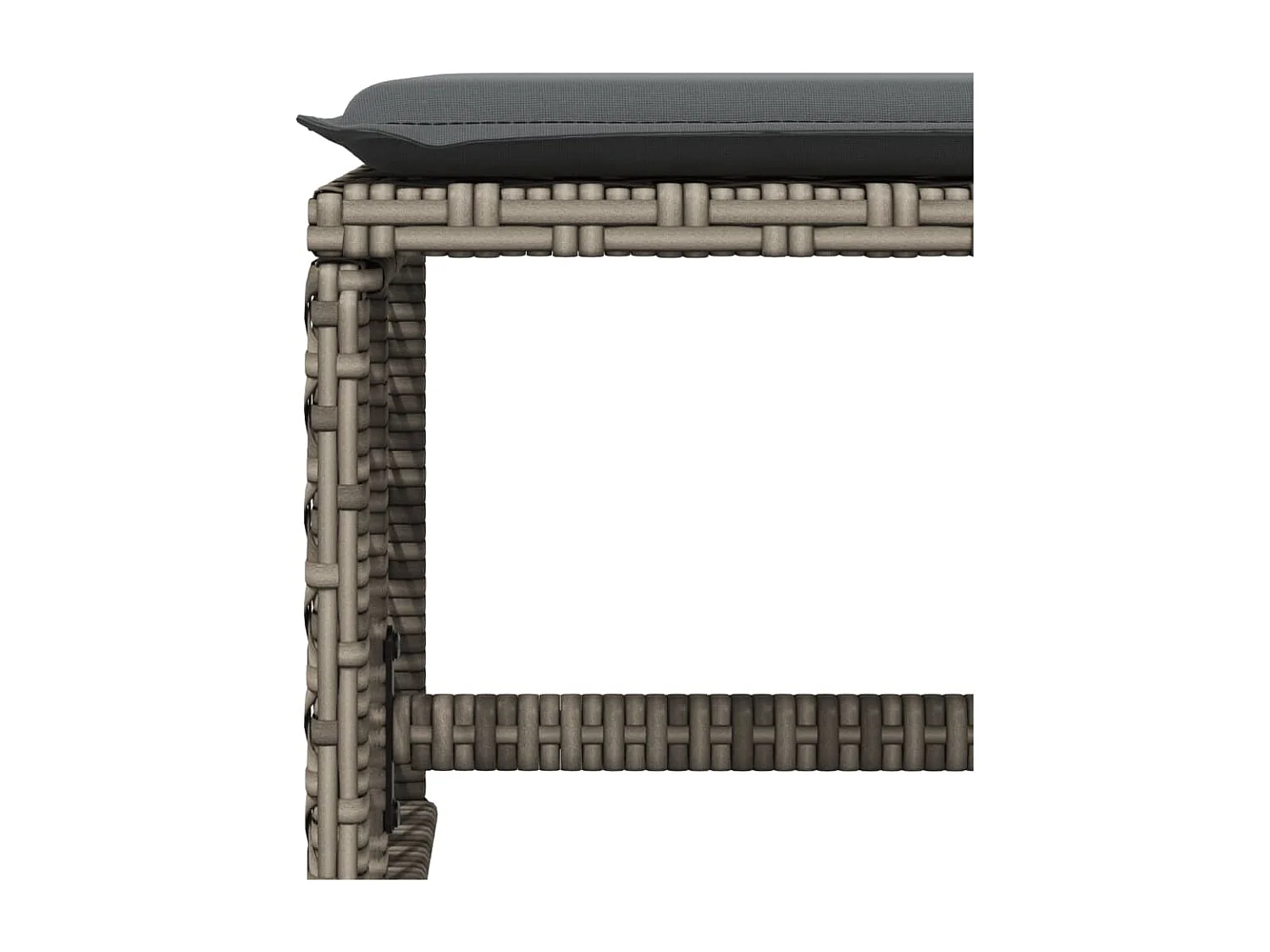 11-delige Tuinset met kussens poly rattan grijs