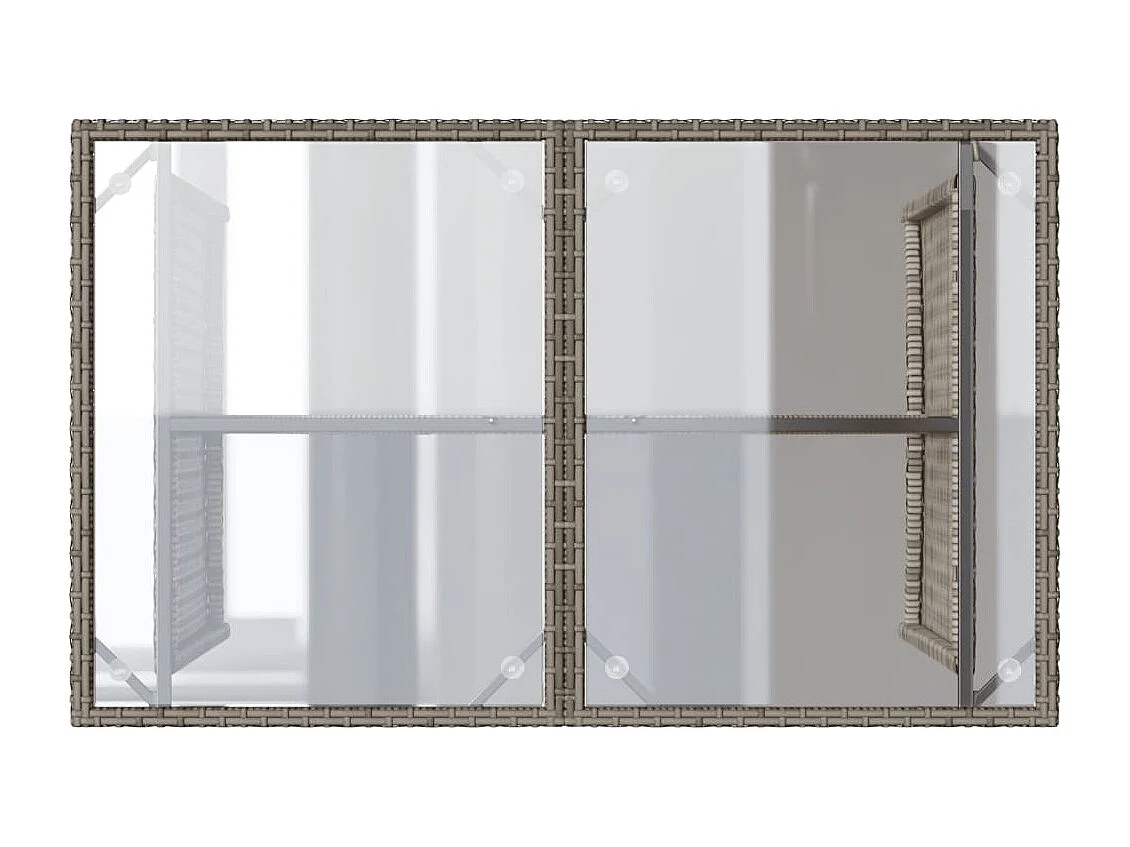 Juego de comedor jardín 2 piezas con cojines ratán sintético gris