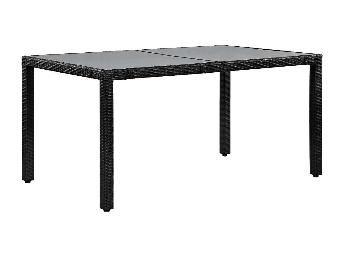 Mobilier à dîner d'extérieur 7 pièces Résine tressée Noir