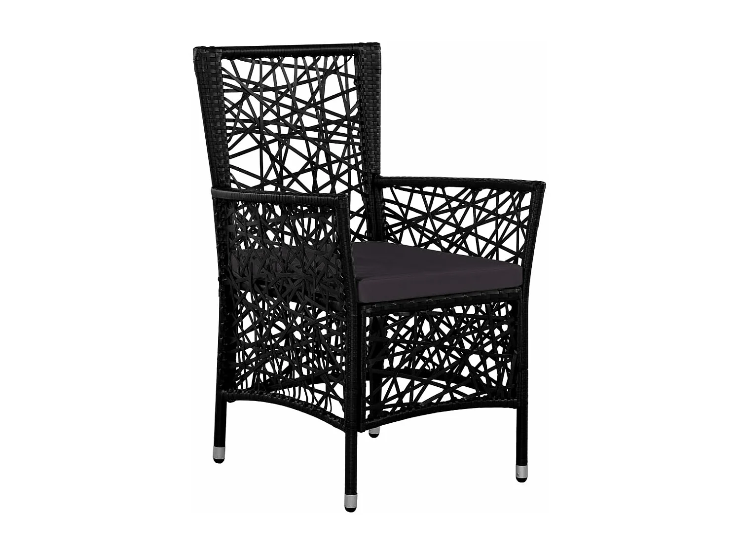 Conjunto de comedor de exterior 7 piezas ratán sintético negro