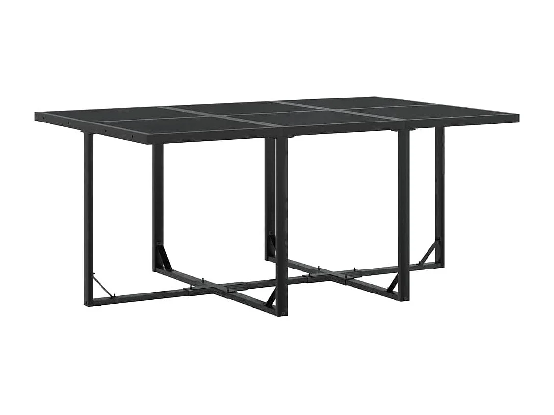 Ensemble à manger de jardin 7 pièces noir textilène