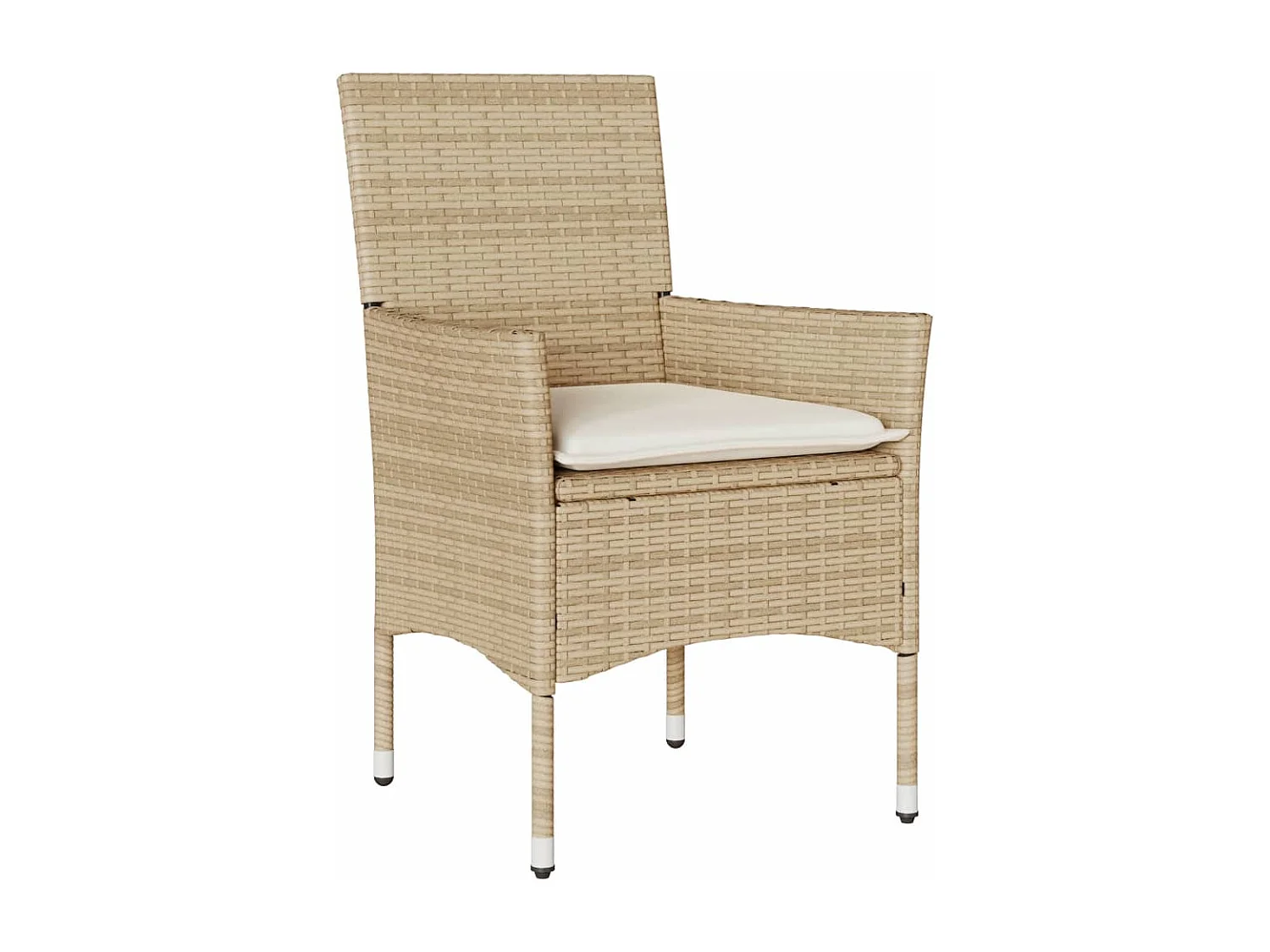 Set de comedor jardín 7 piezas con cojines ratán PE acacia beige