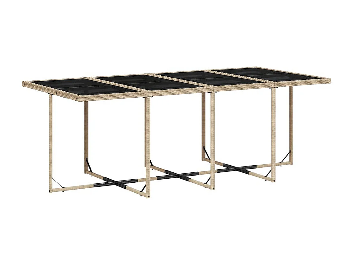 Ensemble à manger de jardin coussins 13 pièces mélange beige rotin