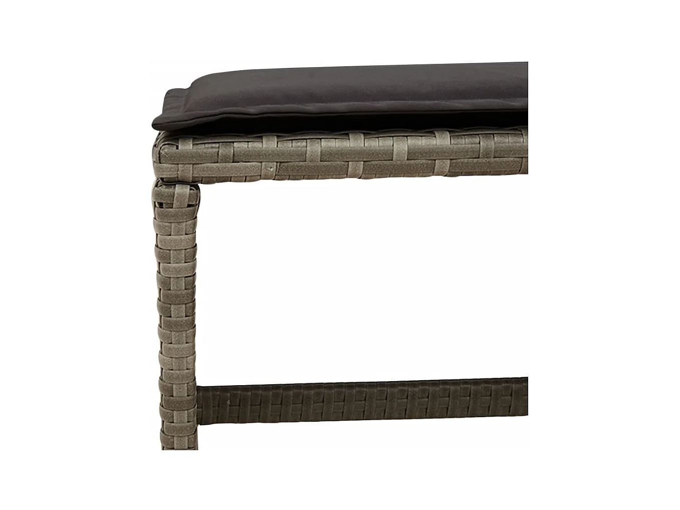 17 peças conj. de jantar para jardim com almofadões vime PE cinzento