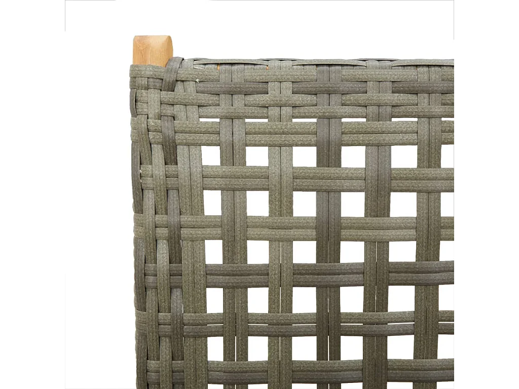 Set de comedor de jardín 7 piezas ratán PE madera acacia gris