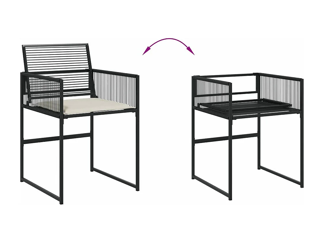 9-delige Tuinset poly rattan zwart