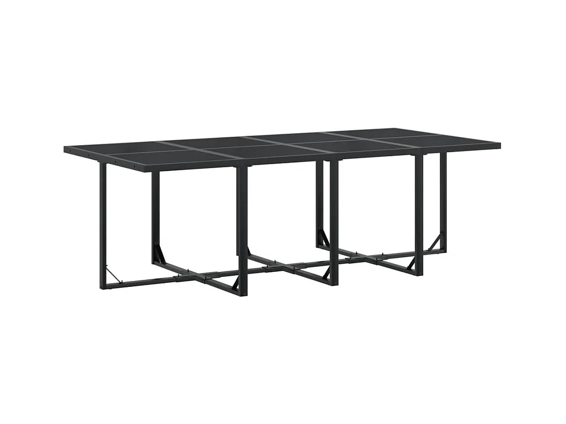 Juego de comedor de jardín 13 piezas textileno negro