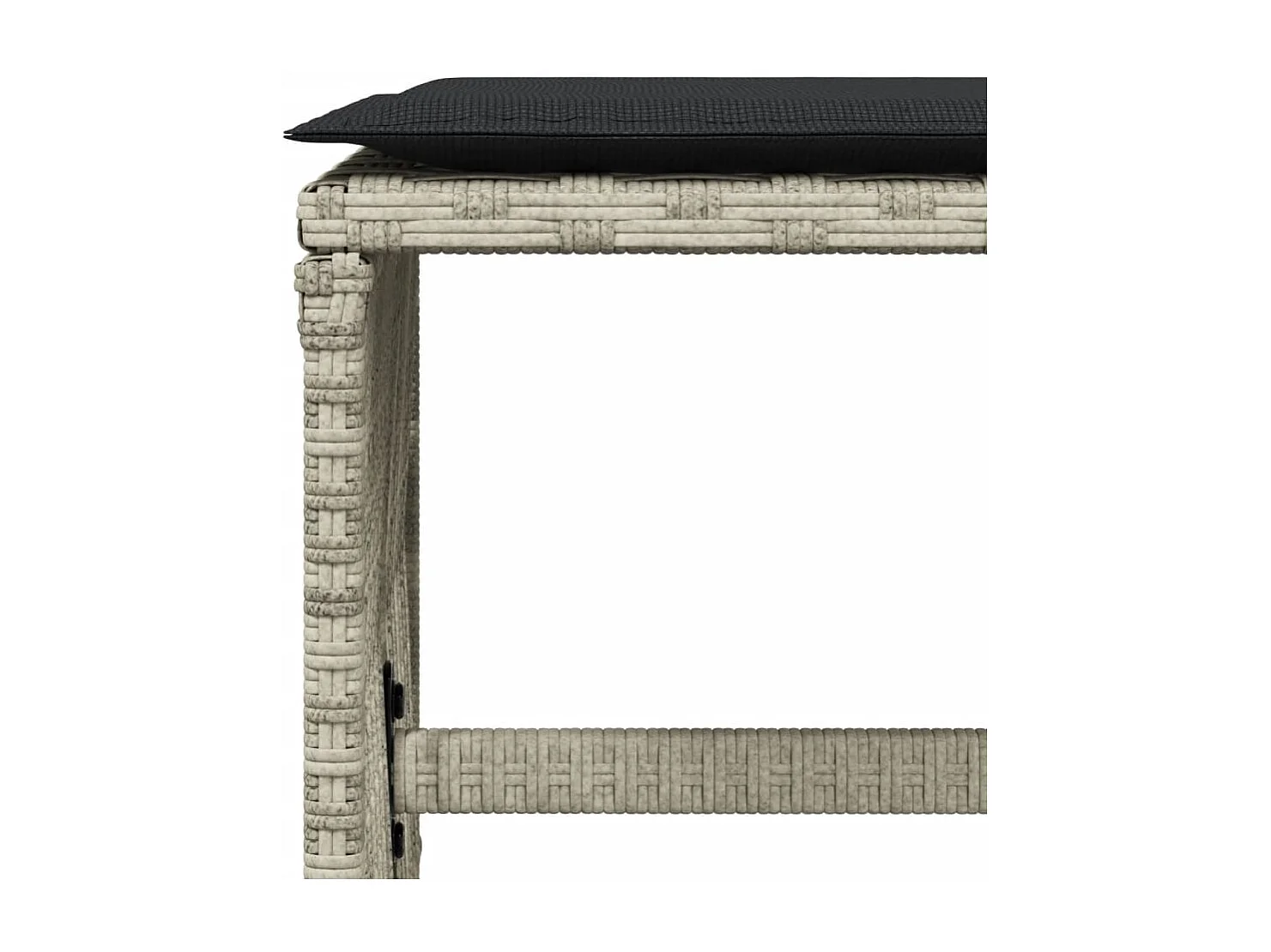 Set comedor de jardín 9 piezas cojines ratán sintético gris claro