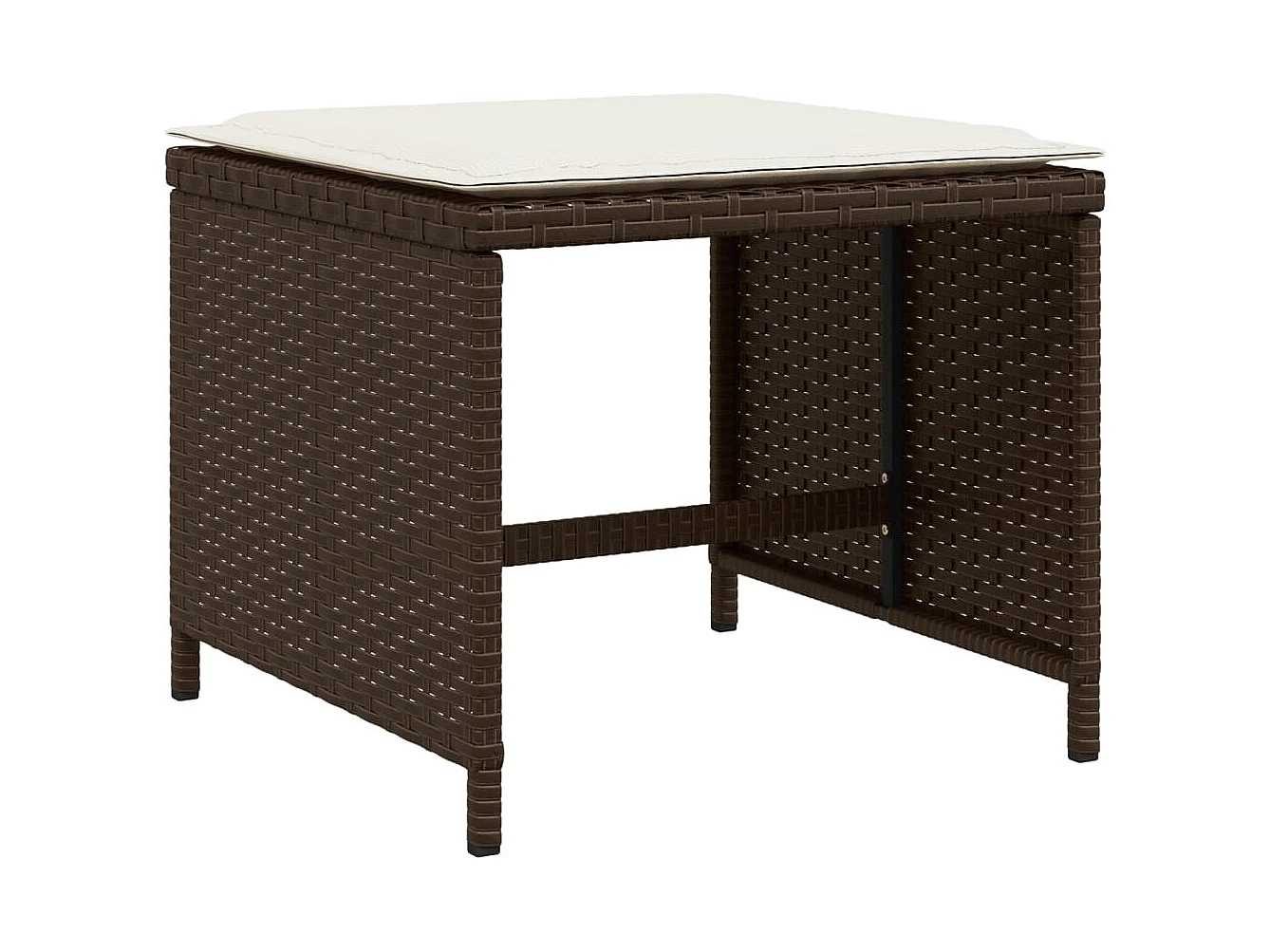 Ensemble à manger de jardin et coussins 11 pièces marron rotin