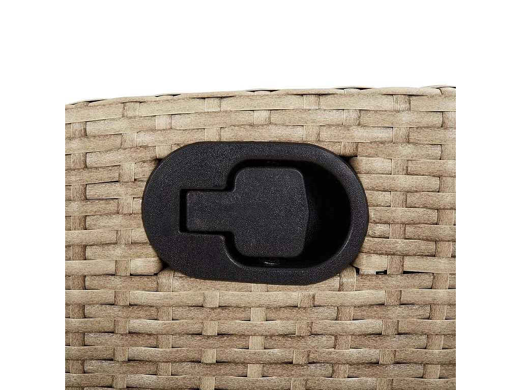 Ensemble à manger de jardin avec coussins 5 pièces Beige poly rotin