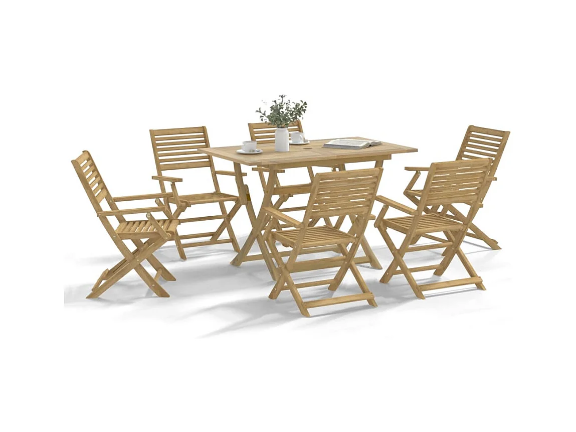 Ensemble à manger de jardin 7 pièces Bois d'acacia solide
